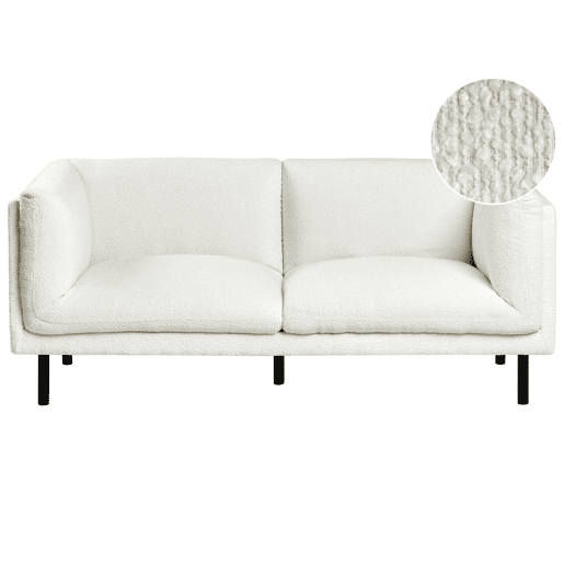 Sofá VORGOD Bouclé Branco creme 2 lugares Sofá VORGOD Bouclé Branco creme 2 lugares