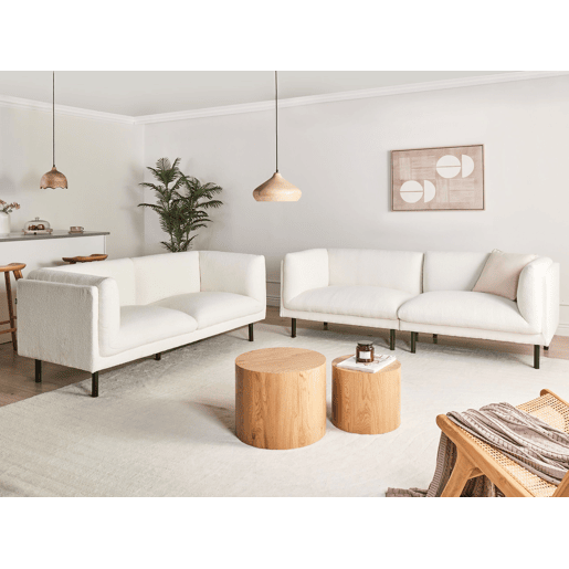 Sofá VORGOD Bouclé Branco creme 2 lugares Sofá VORGOD Bouclé Branco creme 2 lugares