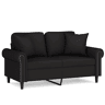 Sofá 2 lugares - Sofá fixo c almofadas decorativas 120 cm veludo preto