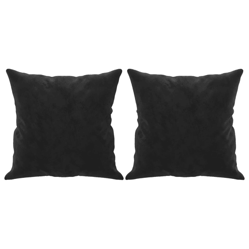 Sofá 2 lugares - Sofá fixo c almofadas decorativas 120 cm veludo preto Sofá 2 lugares - Sofá fixo c almofadas decorativas 120 cm veludo preto