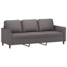 Sofá de 3 lugares - Sofá fixo 180 cm couro artificial cinza
