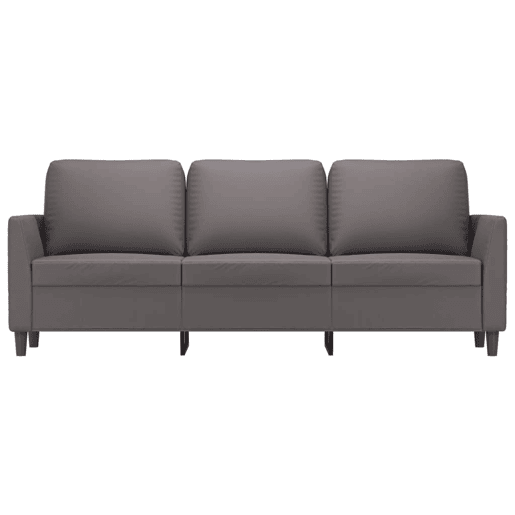Sofá de 3 lugares - Sofá fixo 180 cm couro artificial cinza Sofá de 3 lugares - Sofá fixo 180 cm couro artificial cinza