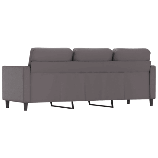 Sofá de 3 lugares - Sofá fixo 180 cm couro artificial cinza Sofá de 3 lugares - Sofá fixo 180 cm couro artificial cinza