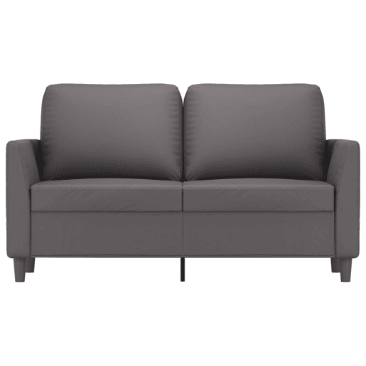 Sofá de 2 lugares - Sofá fixo 120 cm couro artificial cinza