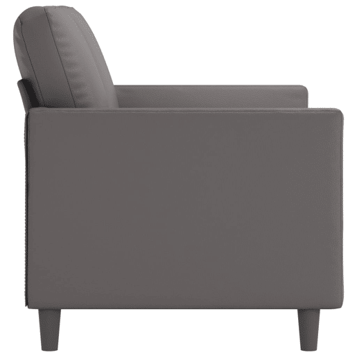 Sofá de 2 lugares - Sofá fixo 120 cm couro artificial cinza