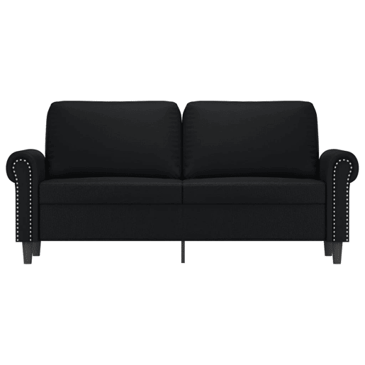 Sofá de 2 lugares - Sofá fixo 140 cm couro artificial preto Sofá de 2 lugares - Sofá fixo 140 cm couro artificial preto