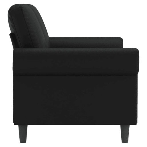 Sofá de 2 lugares - Sofá fixo 140 cm couro artificial preto Sofá de 2 lugares - Sofá fixo 140 cm couro artificial preto