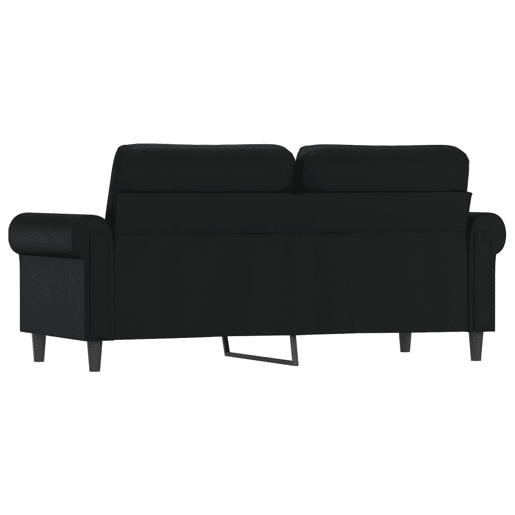 Sofá de 2 lugares - Sofá fixo 140 cm couro artificial preto Sofá de 2 lugares - Sofá fixo 140 cm couro artificial preto