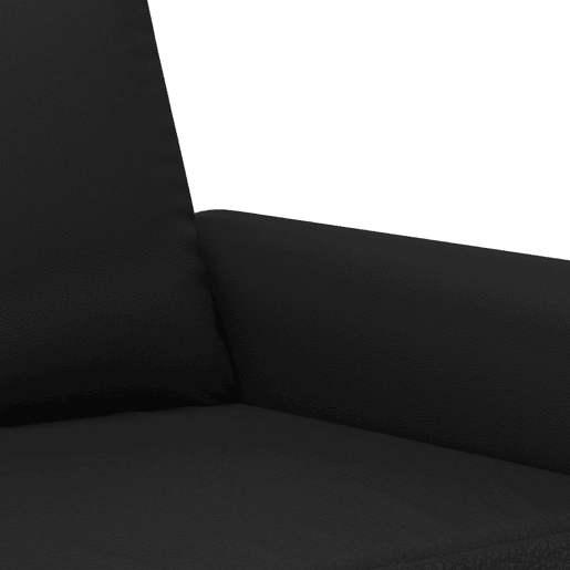 Sofá de 2 lugares - Sofá fixo 140 cm couro artificial preto Sofá de 2 lugares - Sofá fixo 140 cm couro artificial preto