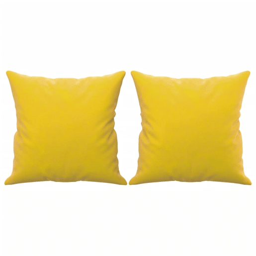 Sofá 2 lugares - Sofá fixo c almofadas decorativas 140 cm veludo amarelo