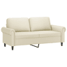 Sofá de 2 lugares - Sofá fixo 140 cm couro artificial cor creme