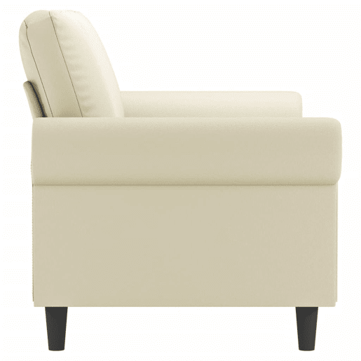 Sofá de 2 lugares - Sofá fixo 140 cm couro artificial cor creme Sofá de 2 lugares - Sofá fixo 140 cm couro artificial cor creme