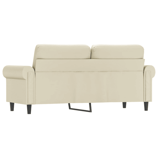Sofá de 2 lugares - Sofá fixo 140 cm couro artificial cor creme Sofá de 2 lugares - Sofá fixo 140 cm couro artificial cor creme