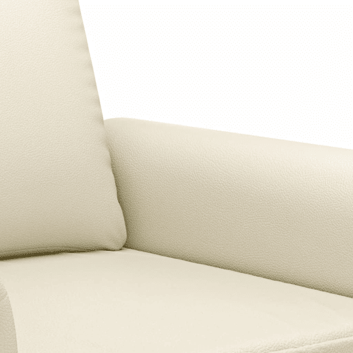 Sofá de 2 lugares - Sofá fixo 140 cm couro artificial cor creme Sofá de 2 lugares - Sofá fixo 140 cm couro artificial cor creme