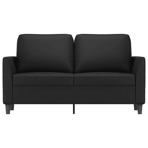 Sofá de 2 lugares - Sofá fixo 120 cm couro artificial preto