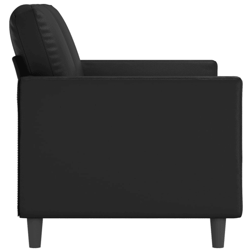 Sofá de 2 lugares - Sofá fixo 120 cm couro artificial preto