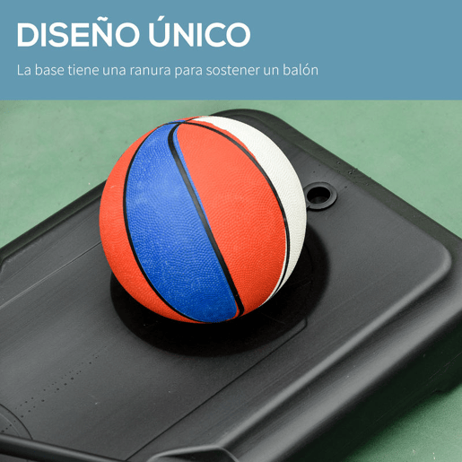 HOMCOM Tabela de Basquetebol Ajustável de 160-210cm Aro de Basquetebol com Suporte de Aço Base Recarregável 2 Rodas para Crianças e Adultos 75x83x261cm Vermelho e Preto