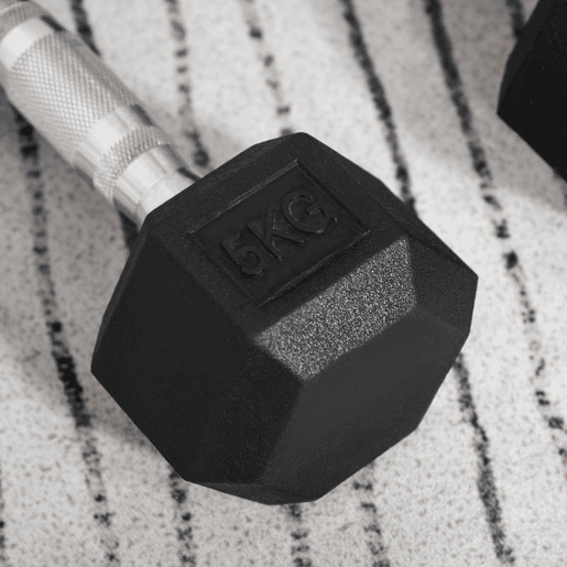 HOMCOM Conjunto de Halteres Hexagonais 2 x 5 kg Conjunto de Pesos com Barras de Conexão Kit de Treino de Fitness para Ginásio em Casa