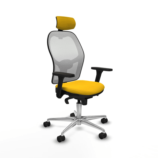 Cadeira de escritório com apoio para a cabeça Piqueras y Crespo 3D086N2 Amarelo Cadeira de escritório com apoio para a cabeça Piqueras y Crespo 3D086N2 Amarelo