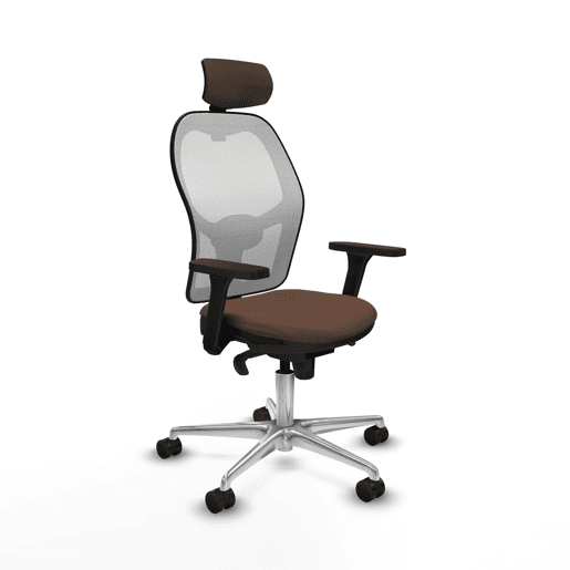 Cadeira de escritório com apoio para a cabeça Piqueras y Crespo 3D086N2 Branco Catanho escuro Cadeira de escritório com apoio para a cabeça Piqueras y Crespo 3D086N2 Branco Catanho escuro