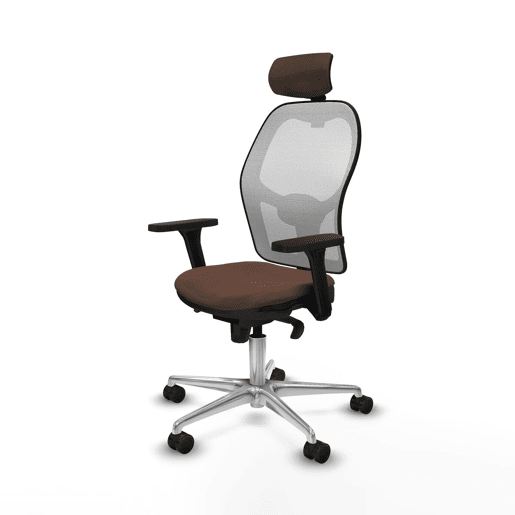 Cadeira de escritório com apoio para a cabeça Piqueras y Crespo 3D086N2 Branco Catanho escuro Cadeira de escritório com apoio para a cabeça Piqueras y Crespo 3D086N2 Branco Catanho escuro
