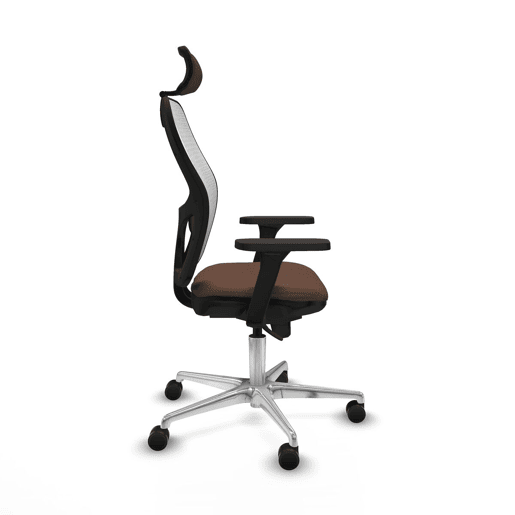 Cadeira de escritório com apoio para a cabeça Piqueras y Crespo 3D086N2 Branco Catanho escuro Cadeira de escritório com apoio para a cabeça Piqueras y Crespo 3D086N2 Branco Catanho escuro