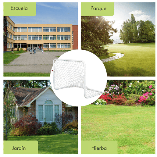 HOMCOM Conjunto de 2 Balizas de Futebol com Rede e Bola para Crianças e Adultos, Brinquedo Desportivo de Exterior para Jardim com Bomba de Enchimento, Aço e Poliéster, 78x46x56 cm, Branco