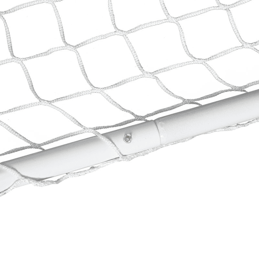 HOMCOM Conjunto de 2 Balizas de Futebol com Rede e Bola para Crianças e Adultos, Brinquedo Desportivo de Exterior para Jardim com Bomba de Enchimento, Aço e Poliéster, 78x46x56 cm, Branco