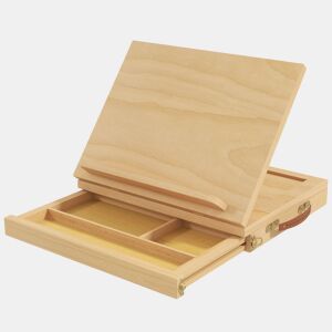 Vinsetto Cavalete de Mesa Ajustável Caixa Cavalete de Madeira de Faia com Gaveta de Armazenamento Cavalete de Desenho e Esboços Dobrável para Adultos Principiantes e Artistas 33,5x26x26 cm Madeira