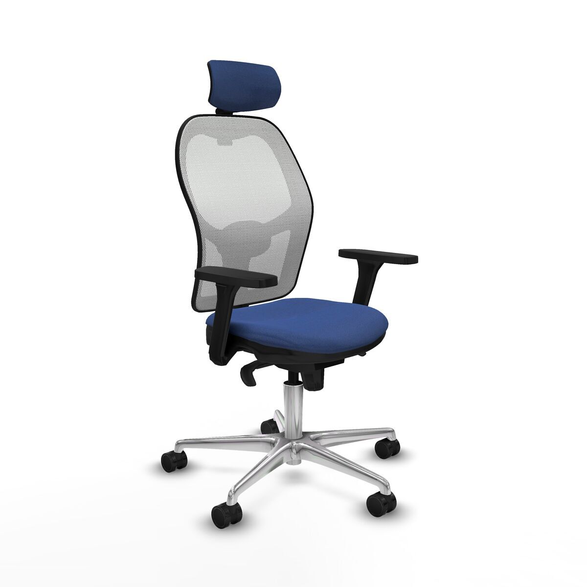 Silla de oficina con cabecero piqueras y crespo 3d086n2 azul marino