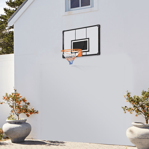 SPORTNOW Tabela de Basquetebol com Rede Tabela de Basquetebol de Parede com Quadro e Estrutura de Aço para Utilização em Interiores e Exteriores 113x61x73 cm Preto