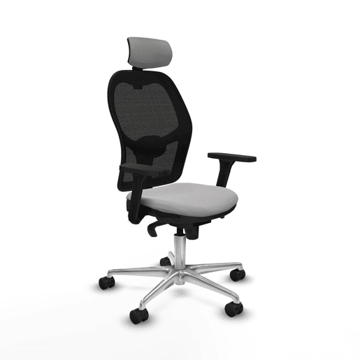 Cadeira de escritório com apoio para a cabeça Jorquera Piqueras y Crespo 3D086N2 Cinzento claro