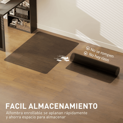 HOMCOM Tapete Protetor para Chão 120x90 cm Tapete para Cadeira de Escritório Protetor de Chão Preto
