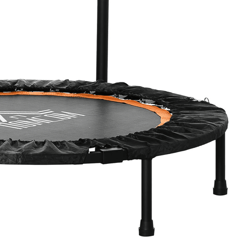 HOMCOM Trampolim Fitness Ø102 Trampolim Dobrável com Pega Ajustável em 4 Níveis Estrutura de Aço para Treino de Pernas Corpo em Casa Escritório Ginásio Preto e Laranja HOMCOM Trampolim Fitness Ø102 Trampolim Dobrável com Pega Ajustável em 4 Níveis Estrutura de Aço para Treino de Pernas Corpo em Casa Escritório Ginásio Preto e Laranja