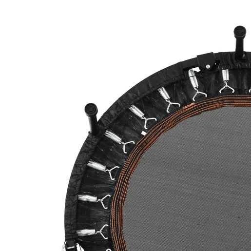 HOMCOM Trampolim Fitness Ø102 Trampolim Dobrável com Pega Ajustável em 4 Níveis Estrutura de Aço para Treino de Pernas Corpo em Casa Escritório Ginásio Preto e Laranja HOMCOM Trampolim Fitness Ø102 Trampolim Dobrável com Pega Ajustável em 4 Níveis Estrutura de Aço para Treino de Pernas Corpo em Casa Escritório Ginásio Preto e Laranja