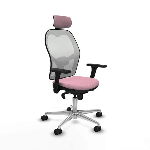 Cadeira de escritório com apoio para a cabeça Piqueras y Crespo 3D086N2 Cor de Rosa