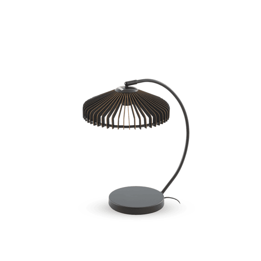 Candeeiro de mesa em contraplacado preto