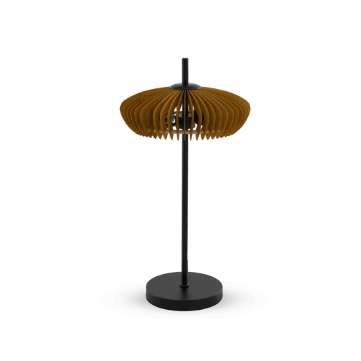 Candeeiro de mesa em contraplacado cor de mel