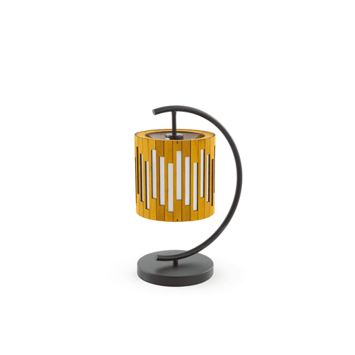 Candeeiro de mesa em contraplacado cor mel Candeeiro de mesa em contraplacado cor mel