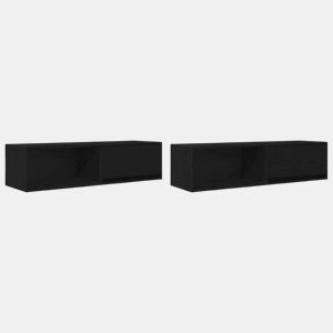 móveis de TV - Armários TV 2pcs 100x31x25,5cm deriv. madeira carvalho preto