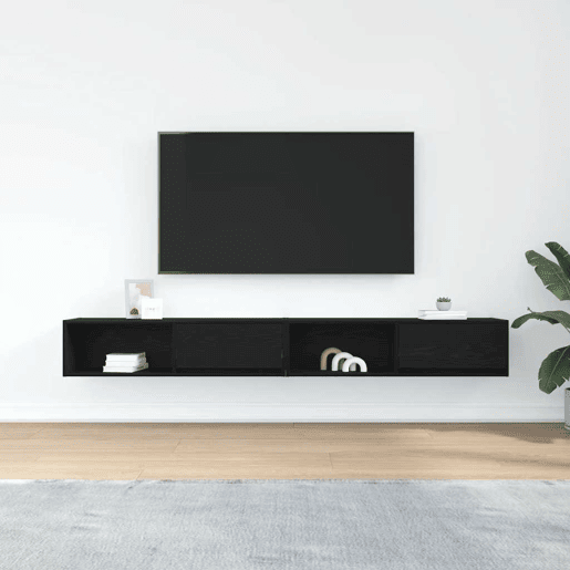 móveis de TV - Armários TV 2pcs 100x31x25,5cm deriv. madeira carvalho preto