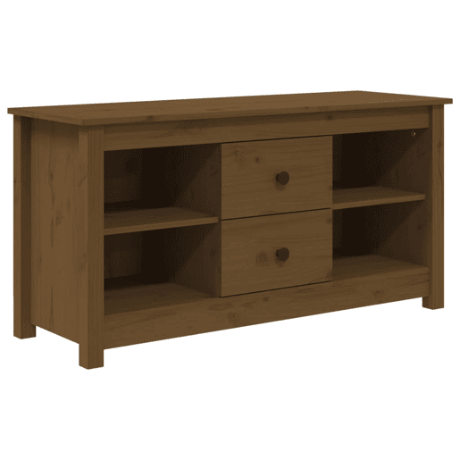 Móvel de TV - Modulo de TV - Armário de TV 103x36,5x52 cm madeira de pinho maciça castanho mel