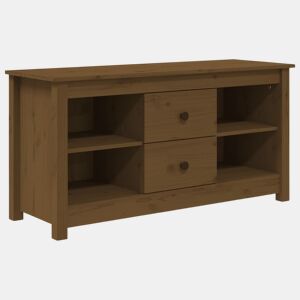 Móvel de TV - Modulo de TV - Armário de TV 103x36,5x52 cm madeira de pinho maciça castanho mel