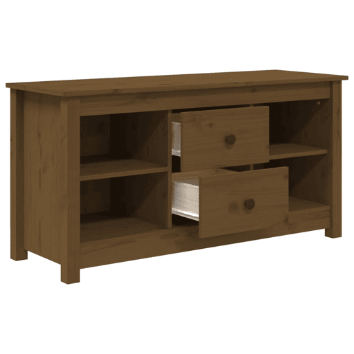 Móvel de TV - Modulo de TV - Armário de TV 103x36,5x52 cm madeira de pinho maciça castanho mel