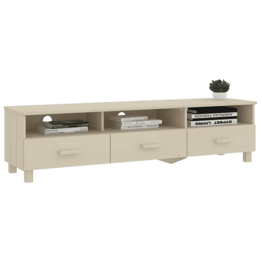 Móvel de TV - Modulo de TV - Armário de TV HAMAR 158x40x40 cm pinho maciço castanho-mel