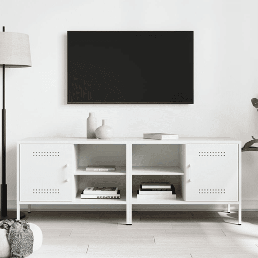 móveis de TV - Armários TV 2 pcs 68x39x50,5 cm aço branco