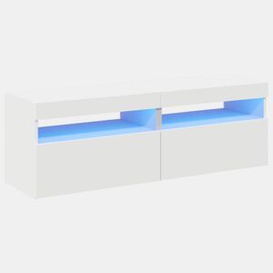 móveis de TV - Armários TV com luzes LED 2 pcs 60x35x40 cm branco