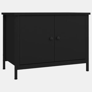 Móvel para TV - Móvel de TV - Armário de TV c portas 60x35x45 cm derivados de madeira preto