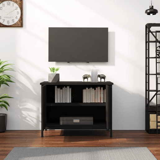 Móvel para TV - Móvel de TV - Armário de TV c portas 60x35x45 cm derivados de madeira preto