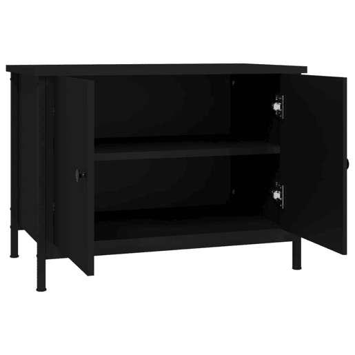 Móvel para TV - Móvel de TV - Armário de TV c portas 60x35x45 cm derivados de madeira preto